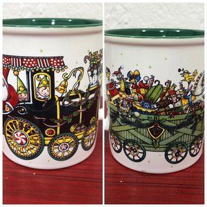 Vintage Mary Engelbreit Christmas Train Mug Andrews McMeel Cup